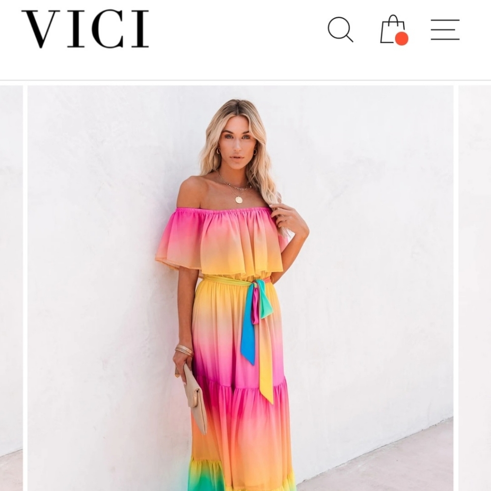 VICI Off the Shoulder Tiered Dress